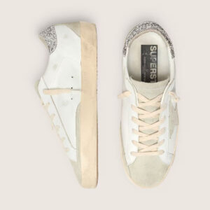 Golden Goose - Super-star (Blanco con estrella gris y talón diamantina): imagen 3