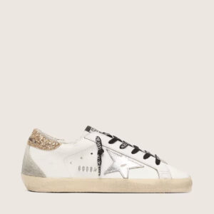 Golden Goose - Super-star (Blanco con talón de diamantina)
