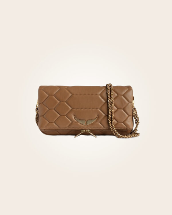 Zadig & Voltaire - Bolsa café con cadena color cobre