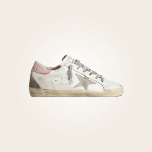Golden Goose - Blanco con estrella gris y talón rosa