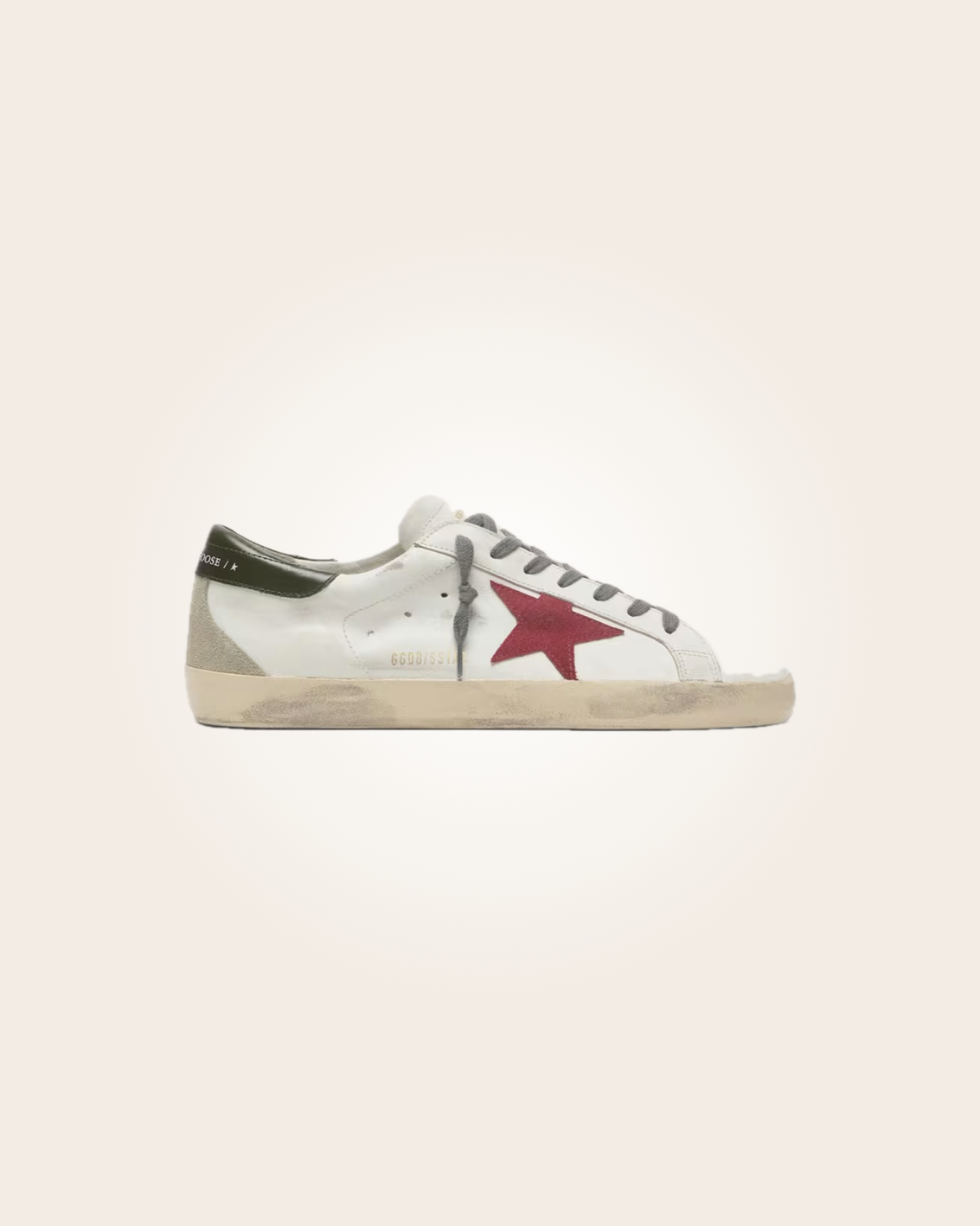 Golden Goose - Blanco con estrella roja y talón negro con gris: imagen 1