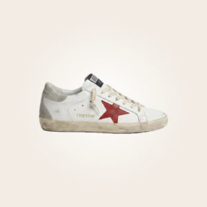 Golden Goose - Sneakers blancos con estrella roja y talón gris