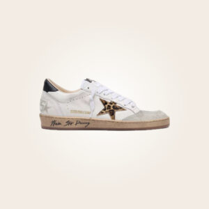 Golden Goose - Sneakers blancos con estrella leopardo y talón negro